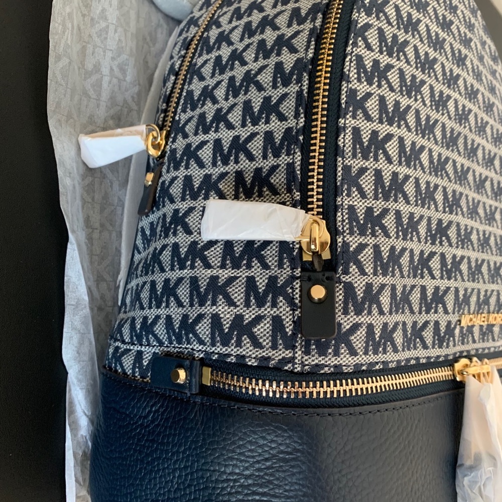 MK Rhea Medium Logo Jacquard Backpack - Picture 6 of 15